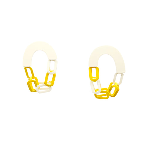 Link with Links Earrings Yellow