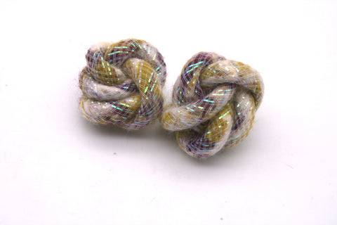 Purple, Green, & White Best Friend Knot Earrings