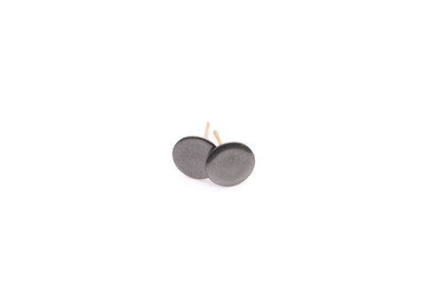 Chrome Black Powder Coated Stud Earrings Medium