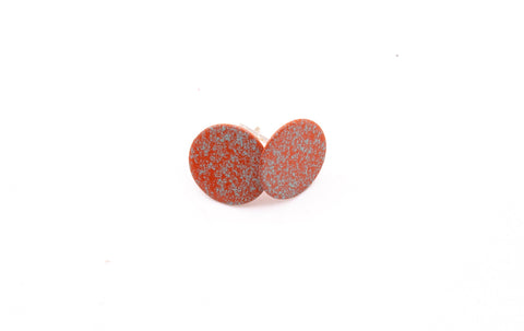 Orange & Teal Splatter Powder Coated Stud Earrings Large