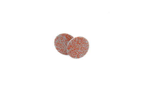 Teal & Orange Splatter Powder Coated Stud Earrings Large