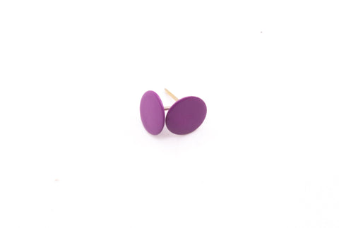 Fushia Purple Powder Coated Stud Earrings Medium