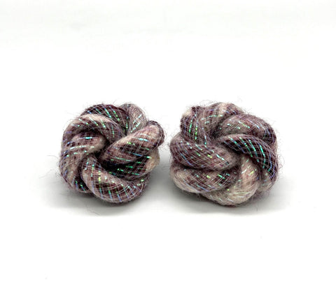 Purple and White Best Friend Knot Earrings