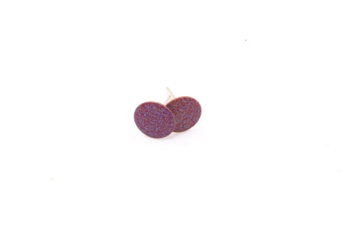 Teal, Fushia Purple, & Orange Splatter Powder Coated Stud Earrings Medium