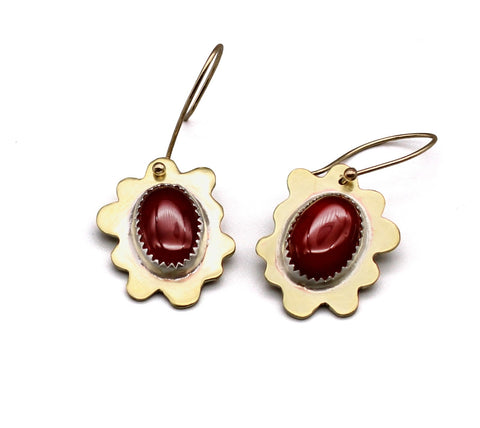 brass cloud earrings