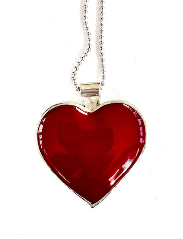 red enamel heart pendant
