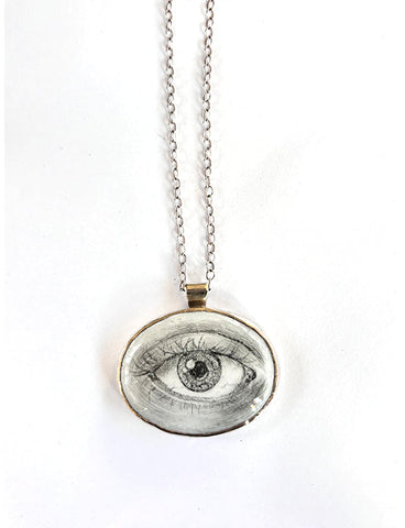 illustrated eye pendant