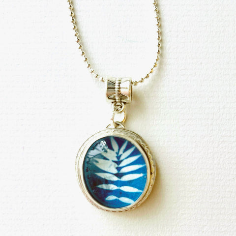 Cyanotype Pendant 3 FERN