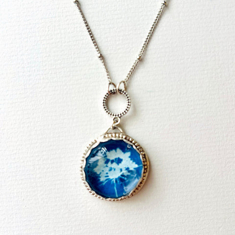 Cyanotype Pendant 4 HYDRANGEA