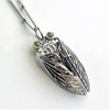 Art Deco Origami Cicada pendant-Green eye