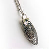 Art Deco Origami Cicada pendant-Green eye