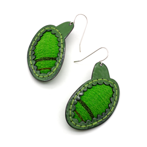 Green Pebble dangle earrings