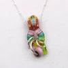 rainbow baby pendant on silver bead chain necklace