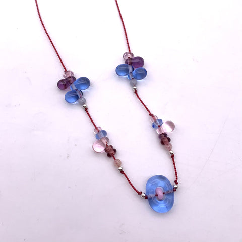 cool 0 + drips on silk necklace