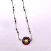 purple / green tone 0 + tourmaline on silk necklace