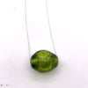 green hollow on silver chain necklace