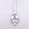 pink / white drop on silver chain necklace
