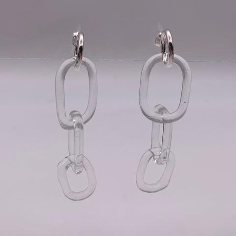 boro triple chain earrings