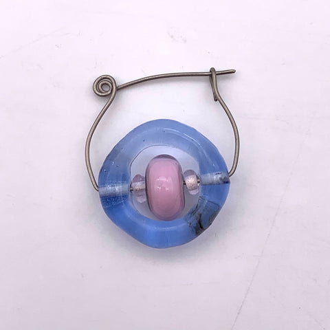 blue / pink duo fibula pin