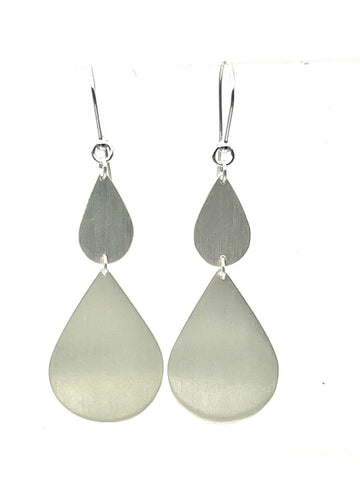 Silver- Double teardrop