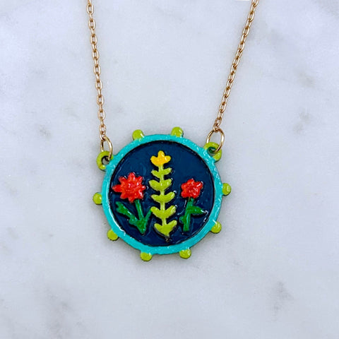 Nocturnal Spring flower pendant