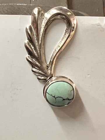Turquoise and Sterling Swirl Pendant