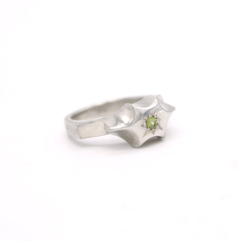 Star Ring - Pewter and Tourmaline