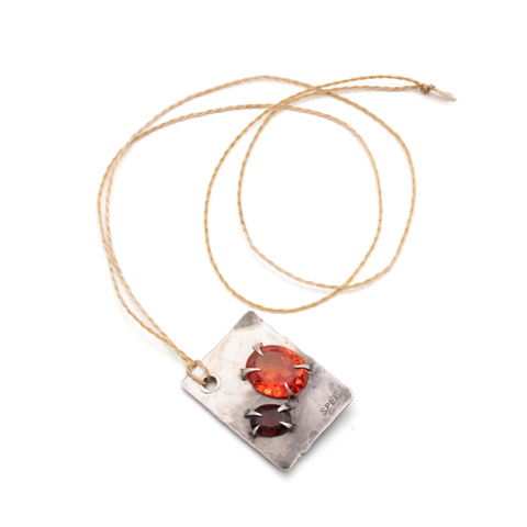 Two-Stone Tag Pendant - Red