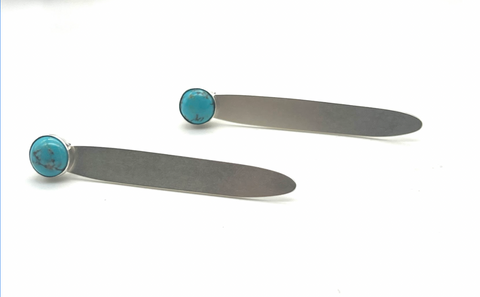 Reversible- Elongated Oval-Turquoise Cabochon