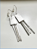 Long- Silver Textured Earrings
