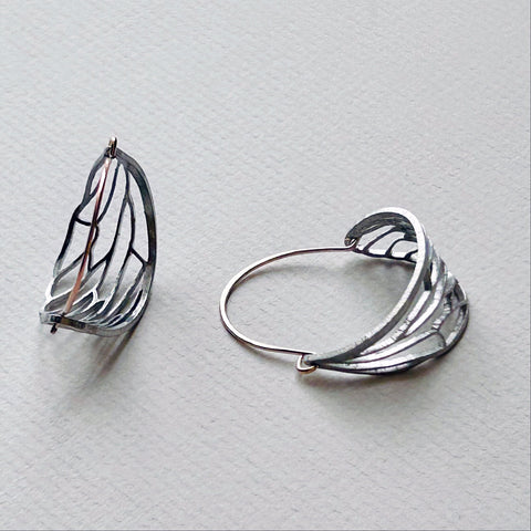 Art Deco Cicada Wing Hoops