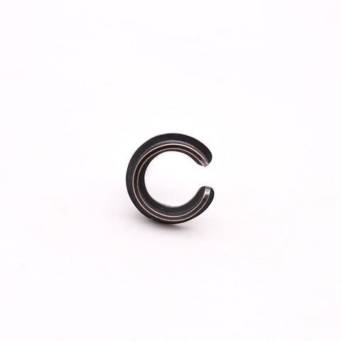 Crossbeam Typo Stud - Oxidized Silver C