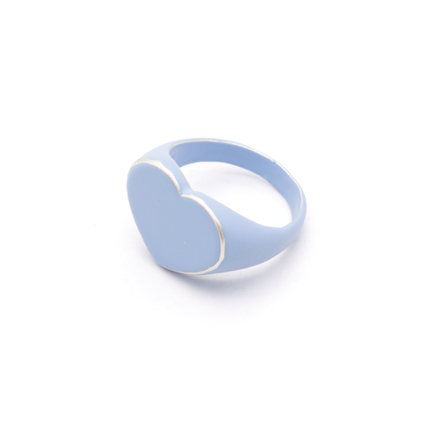 Powder Coated Heart Signet - Blue