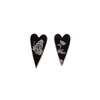 Etched Black Onyx Heart Earrings