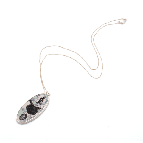 Etched Reconstituted Marble Pendant