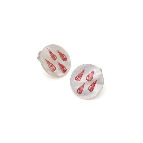 Red Quad Drip Studs