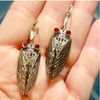 Art Deco Origami Cicada Drops-Red Eye