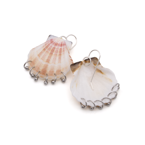 Scallop Earrings - Rust