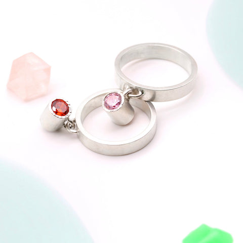 Double Gem Wiggle Ring