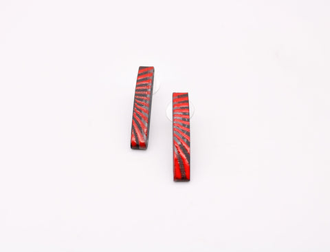 Chroma Line Earrings Red