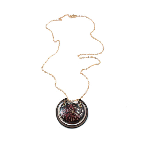 Large Torch-fired Enamel Necklace - Black