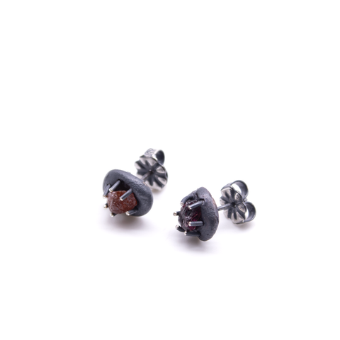 Sterling Smoosh Studs - Purple/Orange