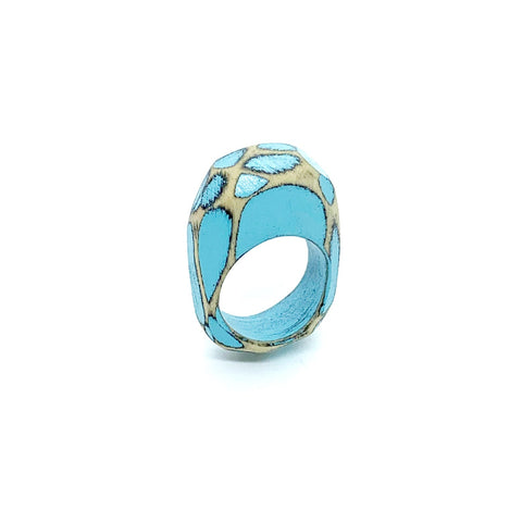 Multifaceted Ring Blue